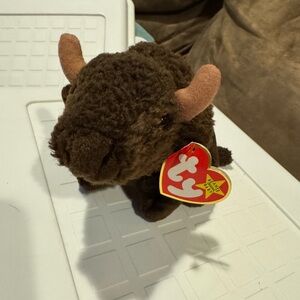 Ty Roam Buffalo Plush with Tan and Brown